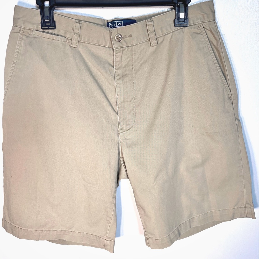 Polo Ralph Lauren Prospect Chino Shorts Mens 32‎ Khaki Cotton 9 Inseam